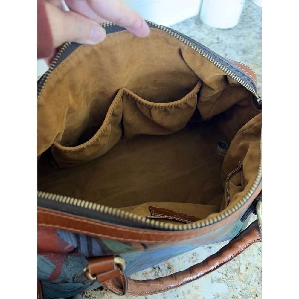 Patricia Nash Floral Satchel Womens Multicolor Botanical Boho Leather Romantic - Picture 10 of 12